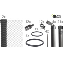 Kompletter Maschendrahtzaun Bausatz mit Zubehör und zehn Jahre Garantie