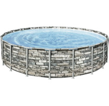 Bestway Power Steel Frame Pool mit Steinmuster