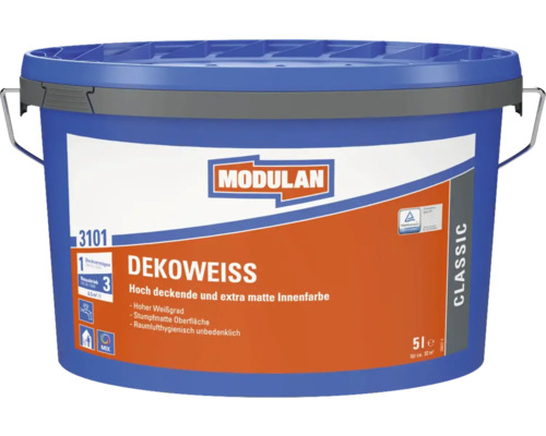 Eimer mit Innenfarbe Dekoweiss von Modulan, fuenf Liter