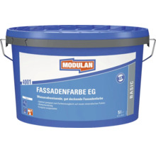 Eimer Fassadenfarbe, geeignet für Farbanpassung auf neuen mineralischen Putzen. Fungizid ausgestattet.