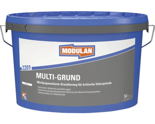 MODULAN 2201 Multi-Grund Grundierung weiß 5 l Eimer Modulan Multi-Grund, weiss pigmentierte Grundierung für kritische Untergründe, Inhalt 5 Liter