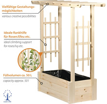 Holz-Pflanzkasten mit Rankhilfe für den Garten