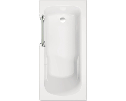 Weiße Badewanne mit Badewannentür aus Glas