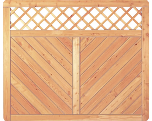 Holzzaun mit Lattenrost und diagonalem Muster