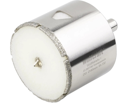 Wolfcraft Diamant-Lochsäge mit Zentrierbohrer, Durchmesser 60 Millimeter