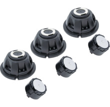 Mehrere Nivellierfüße und Magnete für Bauanwendungen