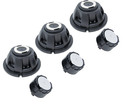 Mehrere Nivellierfüße und Magnete für Bauanwendungen