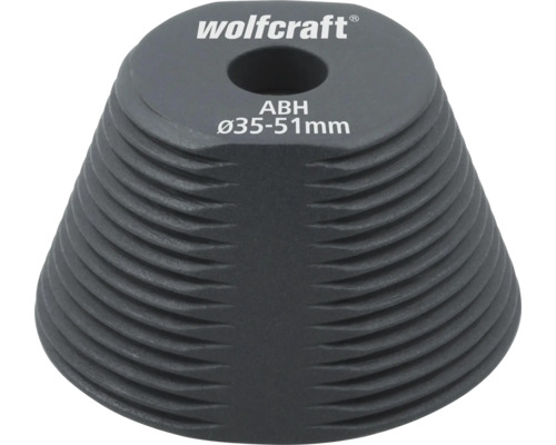 Wolfcraft Logo Anbohrhilfe ABH Durchmesser 35 bis 51 Millimeter