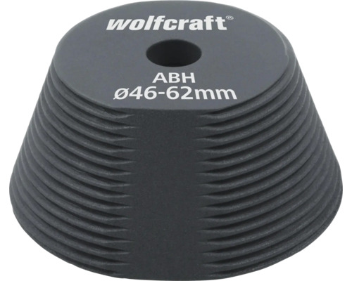 Wolfcraft Logo, Anbohrhilfe für Bohrkrone, Durchmesser 46 bis 62 Millimeter