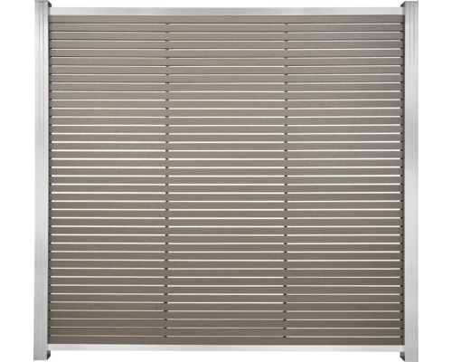 Sichtschutzzaun mit horizontalen Lamellen und Aluminiumrahmen