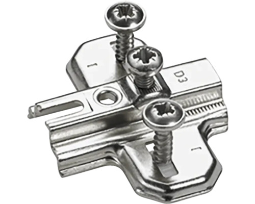 Montageplatte mit Schrauben für Möbelbeschläge