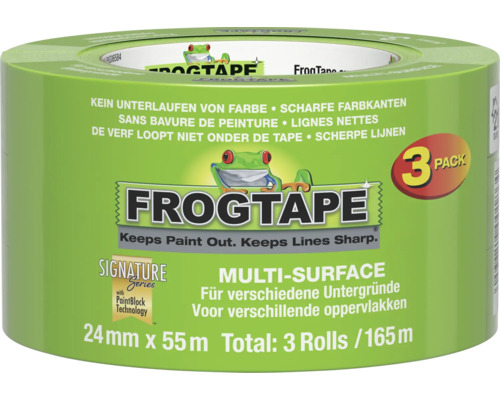 FROGTAPE Abdeckband, 24 Millimeter mal 55 Meter, Dreierpack