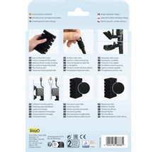 Informationen im Inneren, Reinigungsfreundliches Filtermedium, Luftstromregler, Verstellbare Auslassdüse, Zwei Befestigungsmöglichkeiten, Dauerhafter Grobfilter, Effektiver Feinfilter, Tetra Logo, Zwei Jahre Garantie Siegel, TÜV Rheinland Siegel