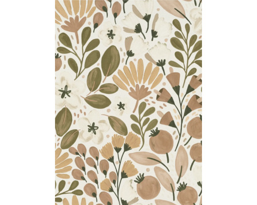 Illustration eines floralen Musters mit Blättern und Blüten