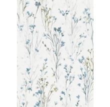 Tapete mit floralem Muster aus blauen Blumen