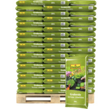 Palette mit FloraSelf Graberde in 20 Liter Säcken