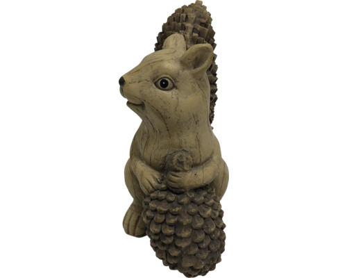 Dekorative Eichhörnchenfigur mit Tannenzapfen für den Garten