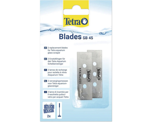 Tetra Ersatzklingen SB 45 für Aquarium-Scheibenreiniger, 2 Stück aus Edelstahl.