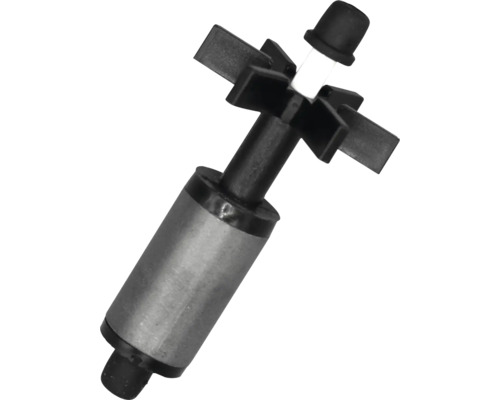 Schwarzer und grauer Rotor für eine Pumpe mit Flügelrad und Magnet, Ersatzteil für Filtersysteme.