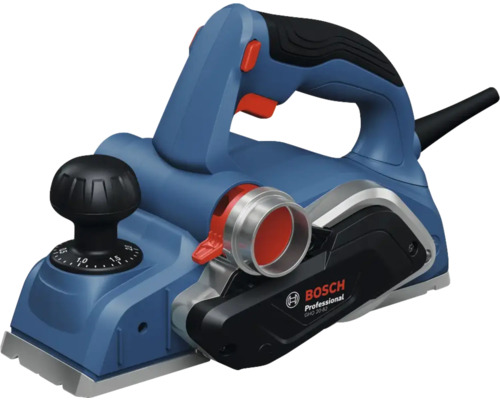 Bosch Professional Elektrohobel GHO 20-82 mit ergonomischem Griff und Drehknopf zur Einstellung der Spantiefe.