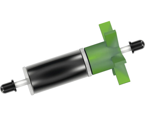 Ersatzrotor mit Magnetzylinder und grünem Flügelrad für Teichpumpen.