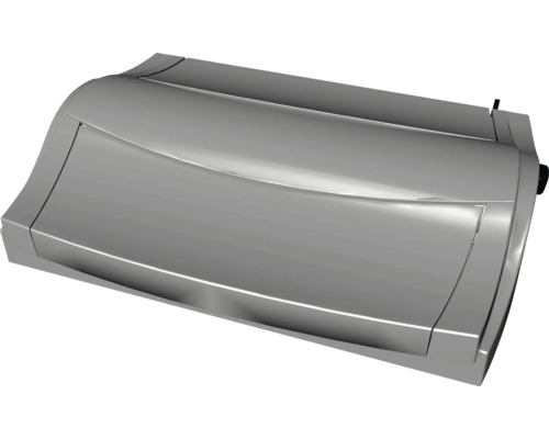 Metallgehäuse für Garagentorantrieb mit gewölbtem Design.