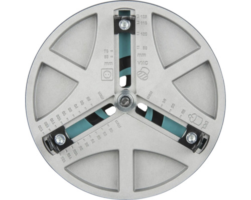 Lochsäge Wolfcraft AH 45-130 Einstelllehre zur Bestimmung des passenden Durchmessers