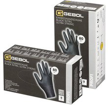 Zwei Packungen Gebol Einweghandschuhe Black Nitril Ultra Strong, Größe L, Inhalt 80 Stück