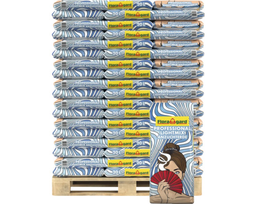 Palette mit mehreren Säcken Floragard Professional Lightmix Anzuchterde, je 20 Liter