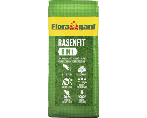 Floragard Rasenfit 6 in 1 Packung für Rasenpflege