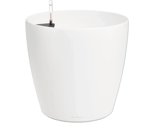 Weißer Pflanztopf mit Wasserstandsanzeiger