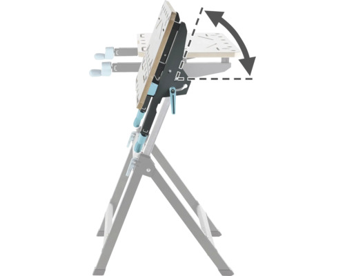 Verstellbare Werkbank mit klappbarer Arbeitsfläche und Gestell