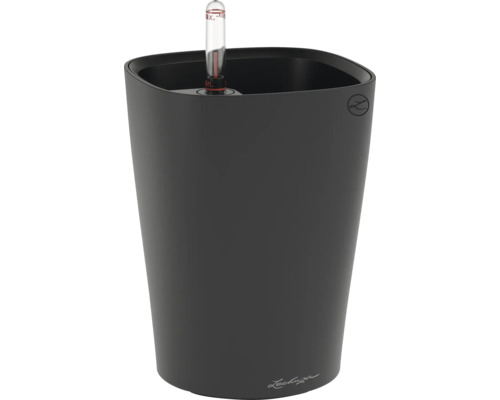 Dunkelgrauer Pflanzkübel mit Wasserstandsanzeiger