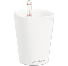 Weißer Blumentopf mit Wasserstandsanzeiger