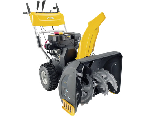 Gelbe Schneefräse von Stiga