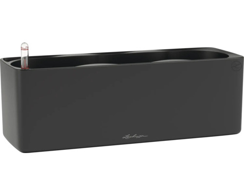 Schwarzer Lechuza Pflanzkasten mit Wasserstandsanzeiger