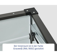 Detailansicht einer Rahmenkonstruktion mit Schrauben und Metallelementen