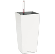 Weißer Pflanzkübel mit Wasserstandsanzeige