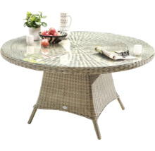 Gartentisch mit Glasplatte und Rattanoptik