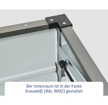 Detailansicht eines Regals mit Eckverbindungen und Schrauben