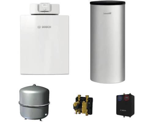 Abbildung verschiedener Heizungs- und Warmwasserbereitungskomponenten