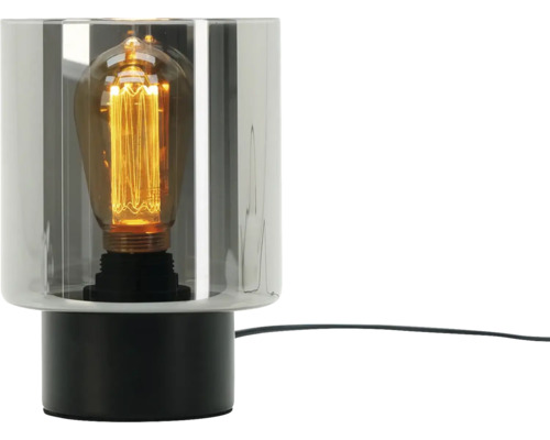 Tischleuchte mit Glaskörper und Edison-Glühbirne