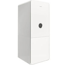 Weiße Gasheizung mit digitaler Anzeige und Bosch Logo