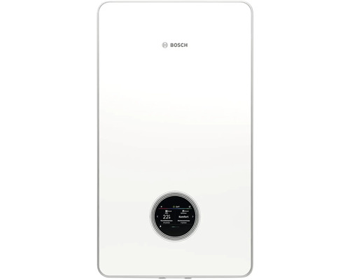 Bosch Logo über einer Heizungsanlage mit digitalem Display