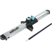 Wolfcraft Streichmaß mit verstellbarem Schlitten und Bleistift zur Markierung von parallelen Linien.