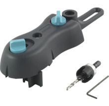 Wolfcraft Undercover Jig Set inklusive Bohrlehre, Stufenbohrer mit Tiefenstopp und Sechskantschlüssel für verdeckte Holzverschraubungen.