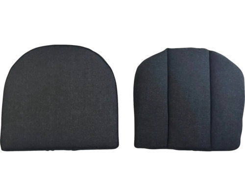 Zwei Stuhlkissen mit abgerundeter Form