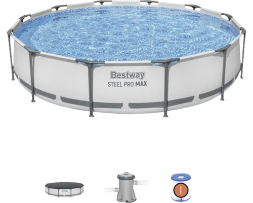 Bestway Steel Pro Max Framepool-Set mit Filterpumpe und Poolplane
