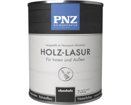 Holzlasur für Innen und Außen von PNZ im Farbe Ebonholz in einer Dose