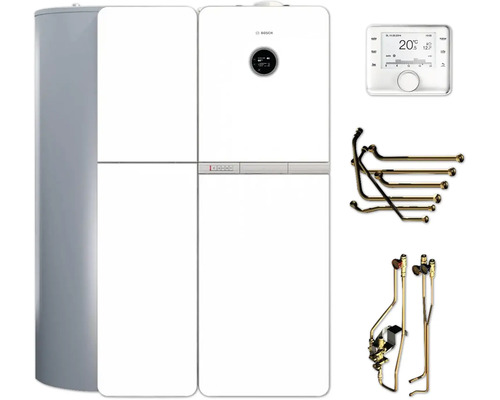 Abbildung eines Gasbrennwertsystems mit Zubehör